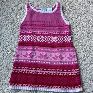 Girls Pink Snowflake Tank Top Dress